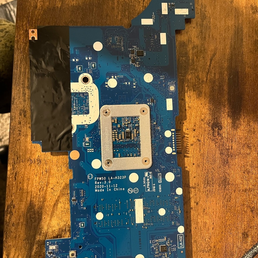 HP Blue Laptop with Advanced Circuitry and Connectors